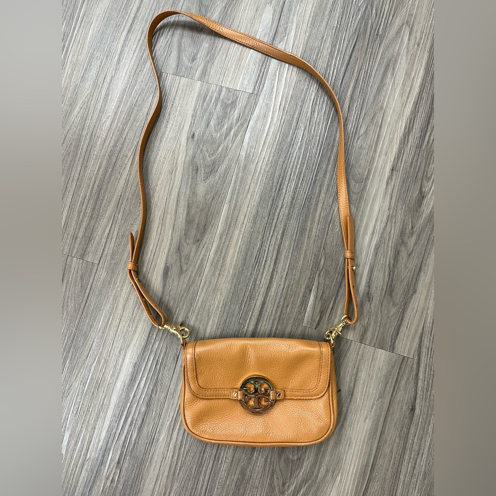Tory Burch brown leather mini crossbody